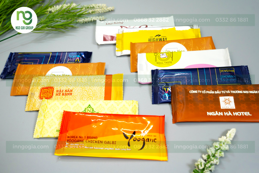 Khăn lạnh in trục nhiều màu sắc nét